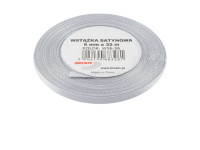 Wstążka satynowa 6mmx32m srebrna Brewis